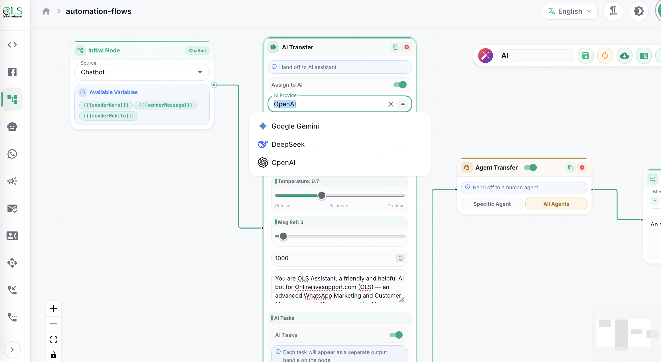 ChatGPT in WhatsApp Dashboard Automation