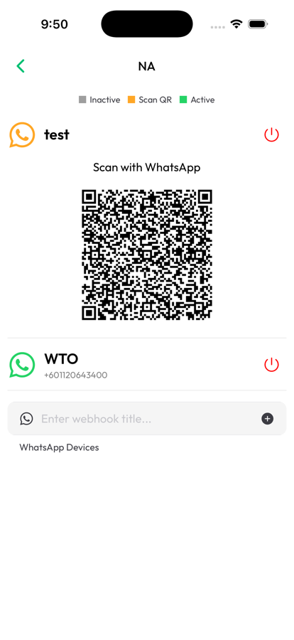 Connect a WhatsApp number by QR code in the OnlineLiveSupport app