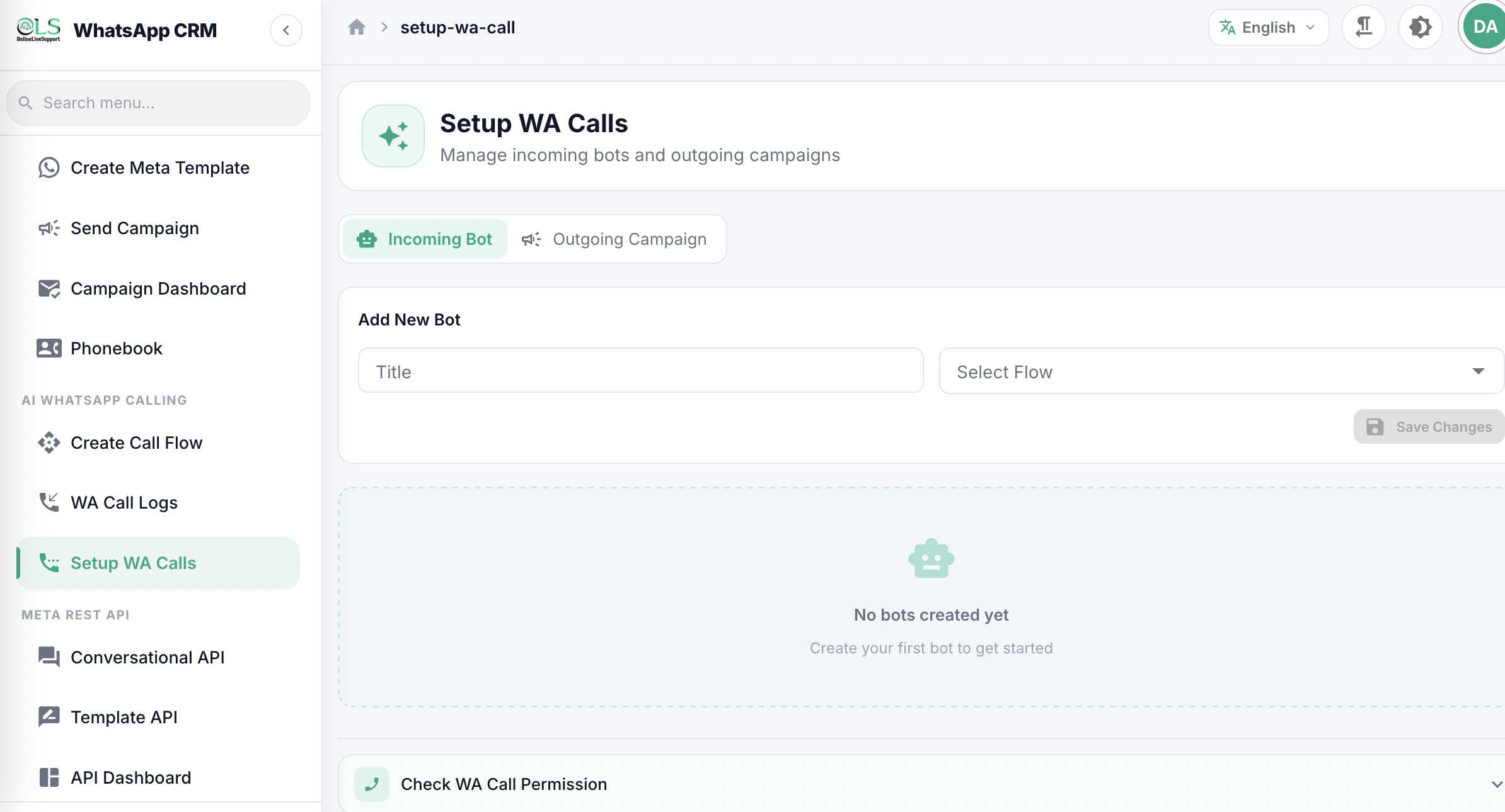 OnlineLiveSupport WhatsApp Call Setup Step 3