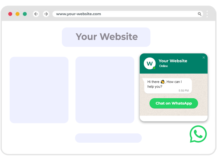 Free WhatsApp Chat Widget Mockup on Website